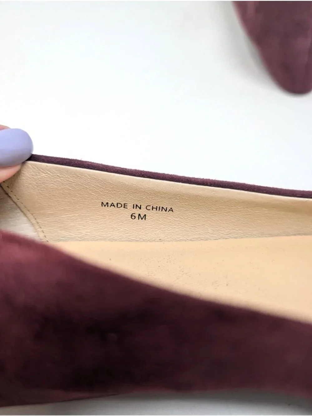 Kate Spade Burgundy Ballet Flats 6 Suede Patent Leather